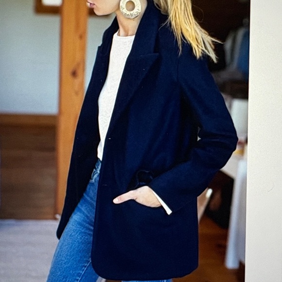 Emerson Fry James Navy Wool Cashmere Blend Blazer S - Picture 4 of 14